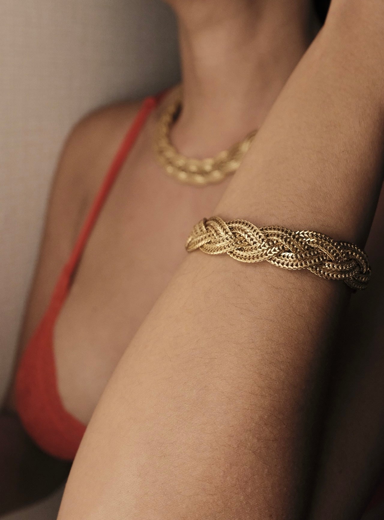 Bianca Gold Necklace & Bracelet Set
