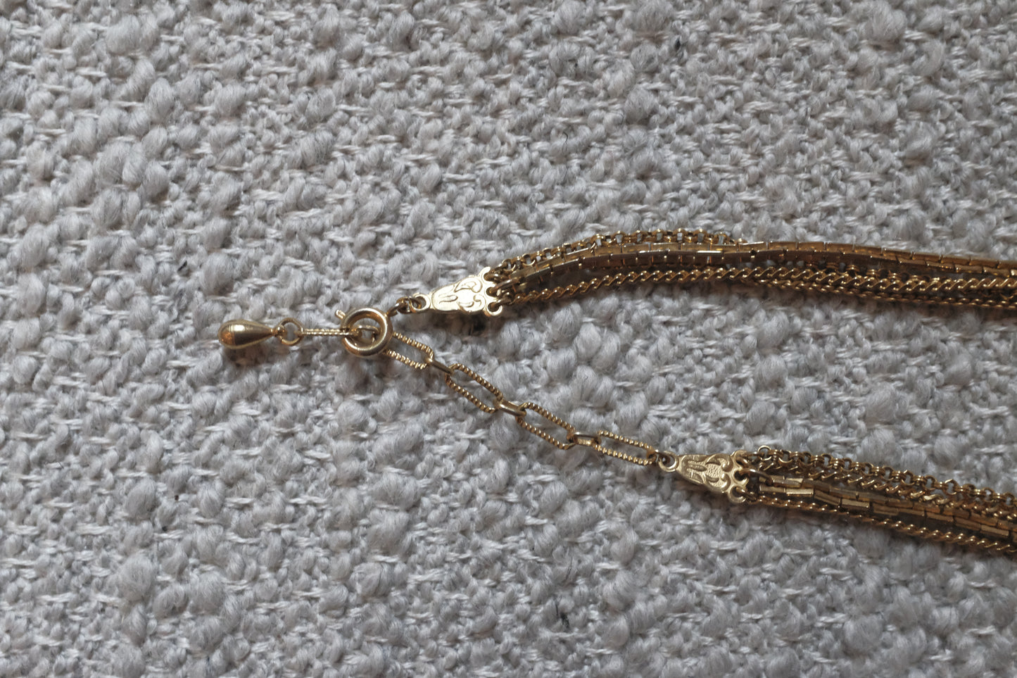 Black Heart Layered Gold Necklace