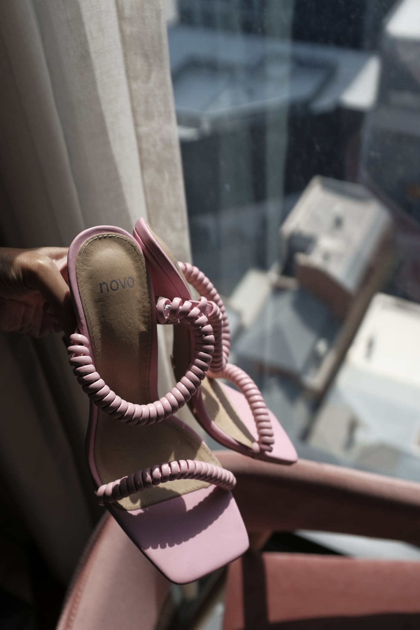 Novo Spiral Strap Pink Sandals