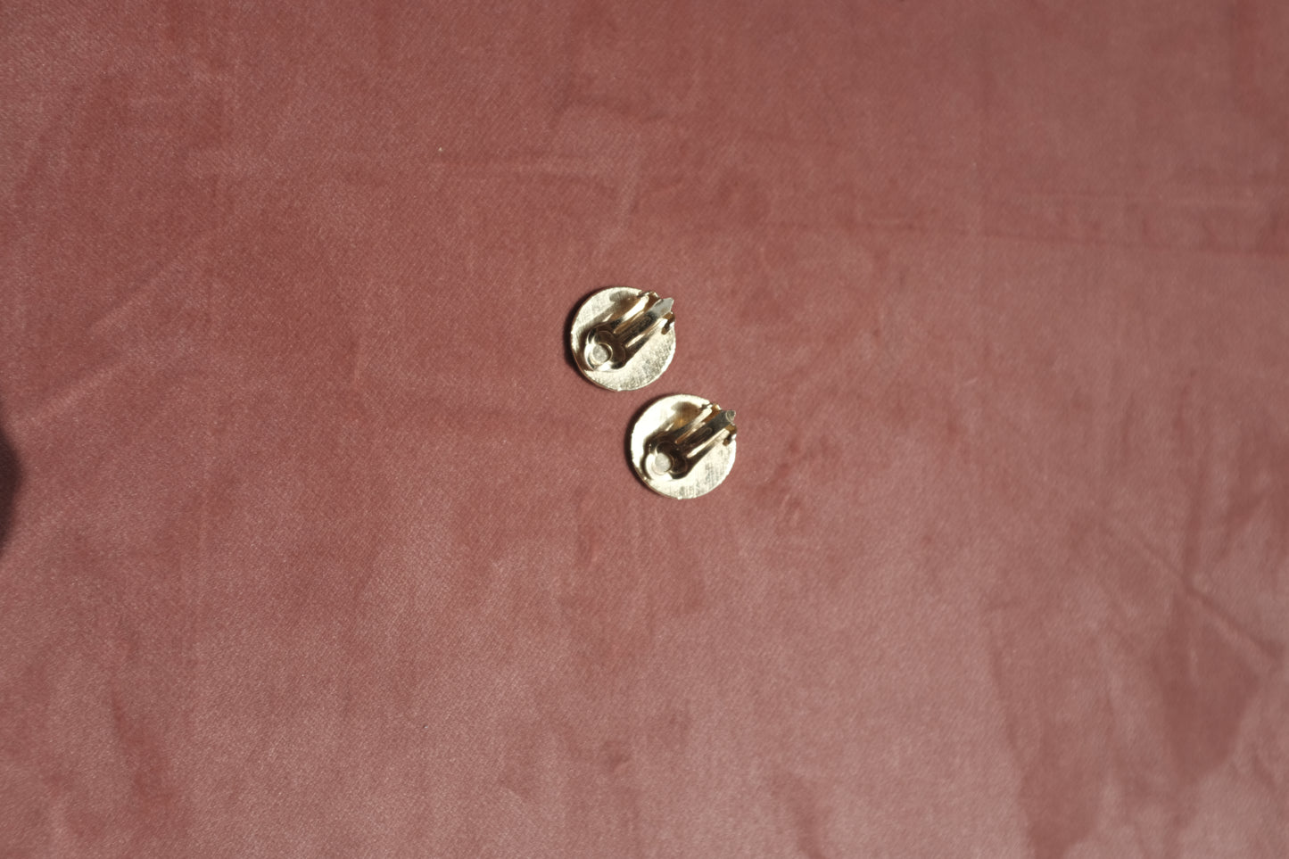 Retro Red & Gold Geometric Stud Earrings