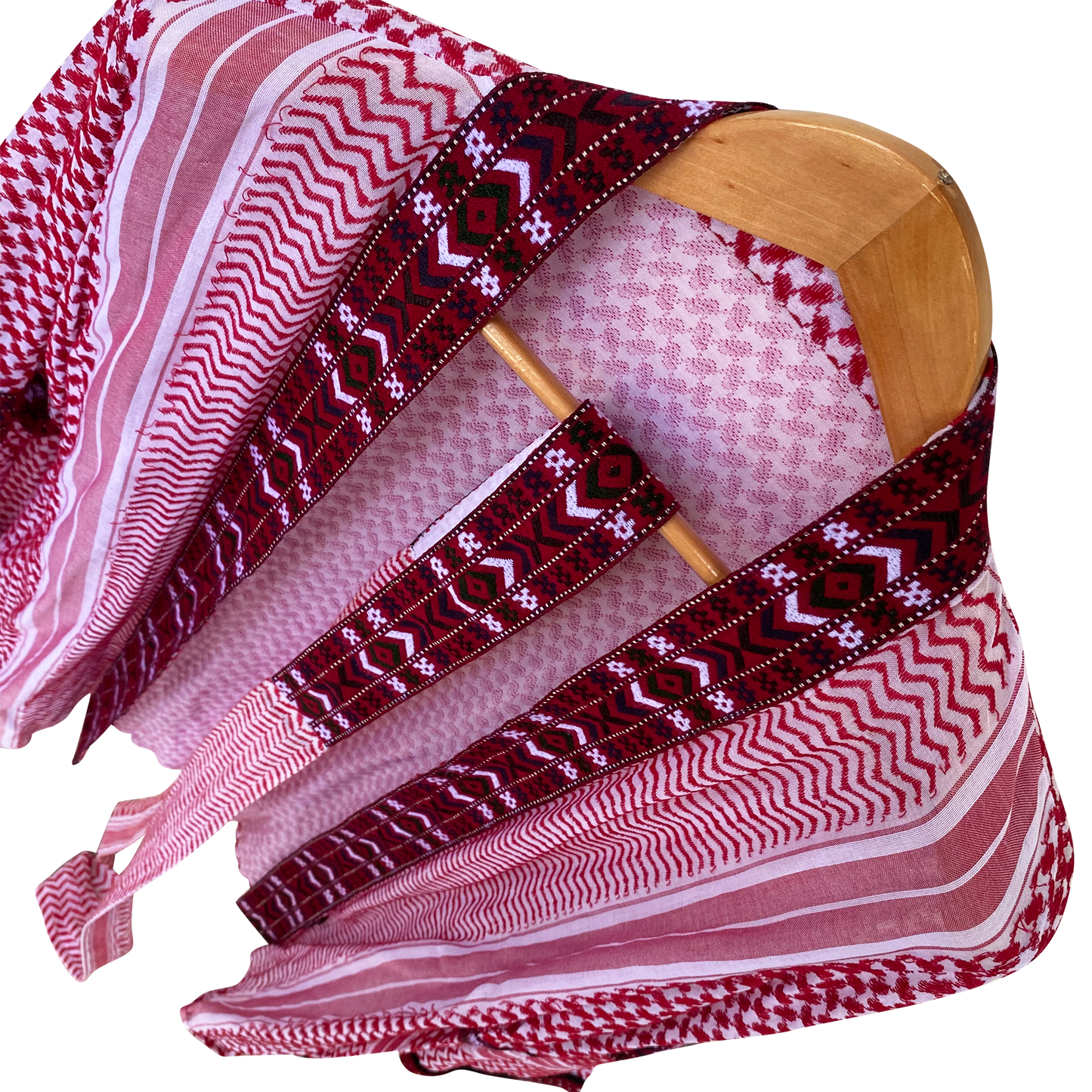 Embroidered Keffiyeh Kimono-Inspired Outer Wear
