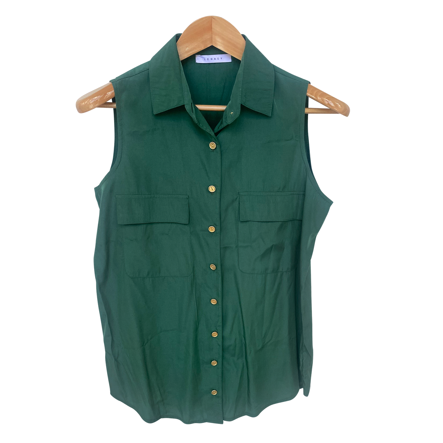 Legacy Classic Sleeveless Button-Down Blouse