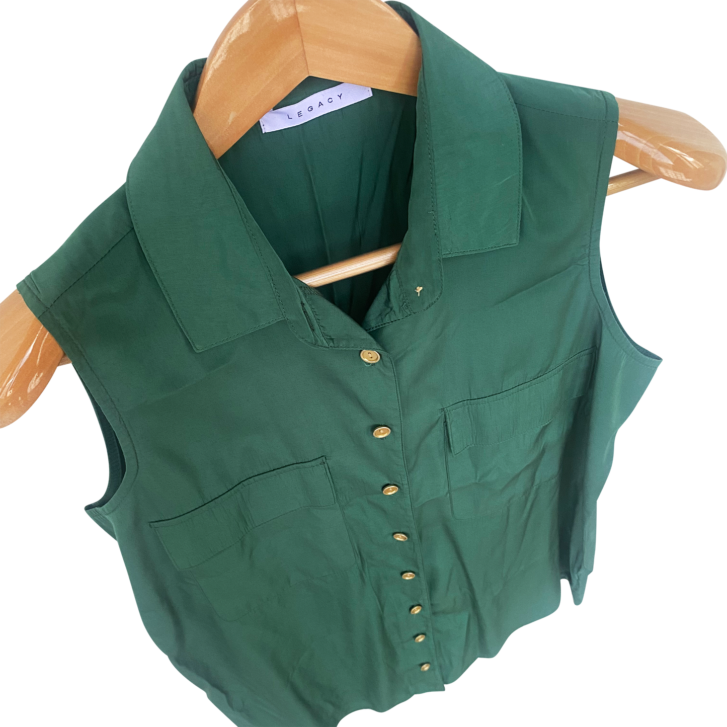 Legacy Classic Sleeveless Button-Down Blouse