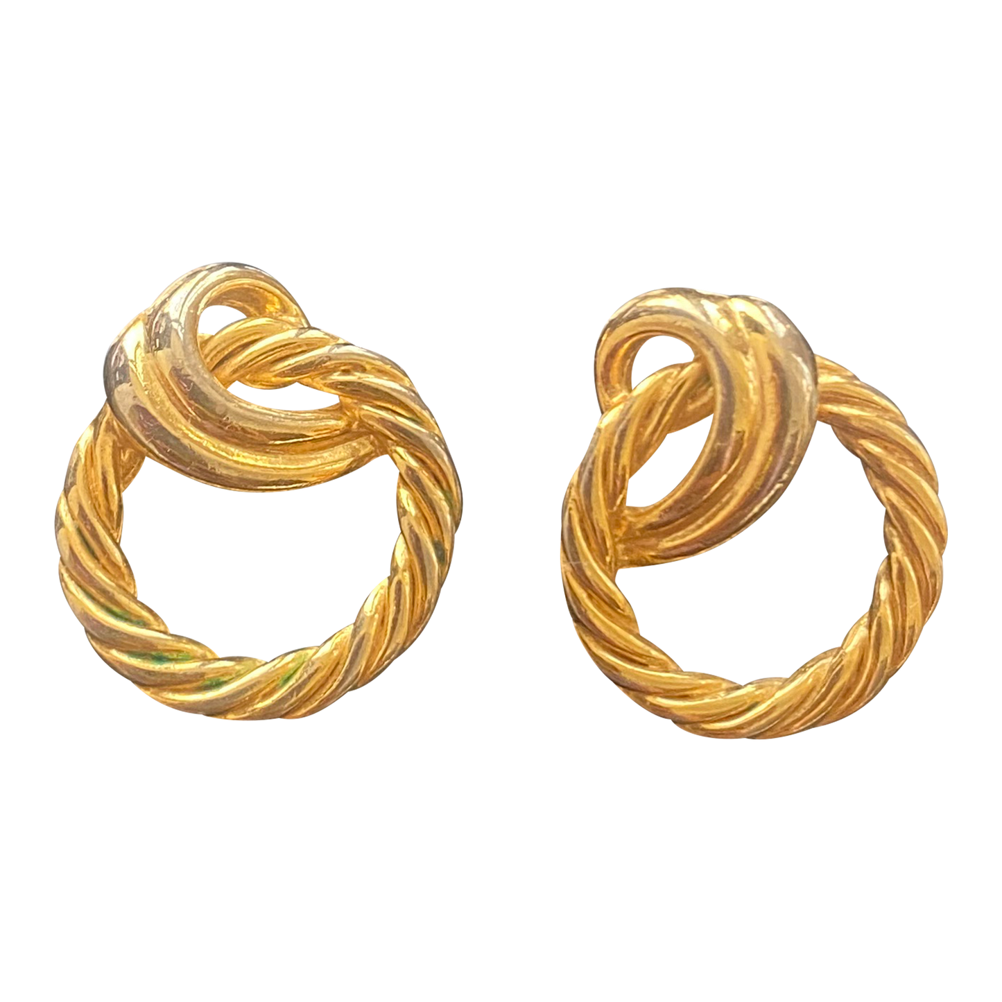 Vintage Twisted Knot Gold Earrings