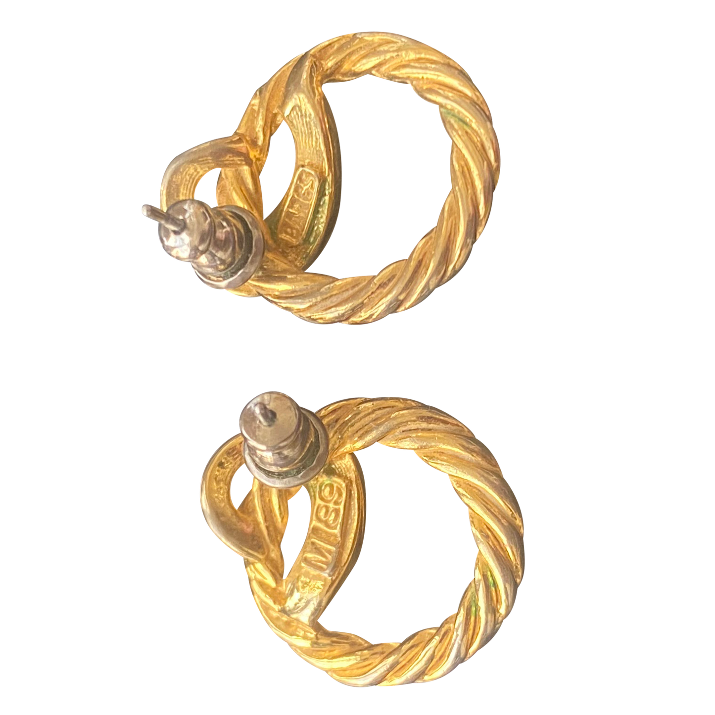 Vintage Twisted Knot Gold Earrings