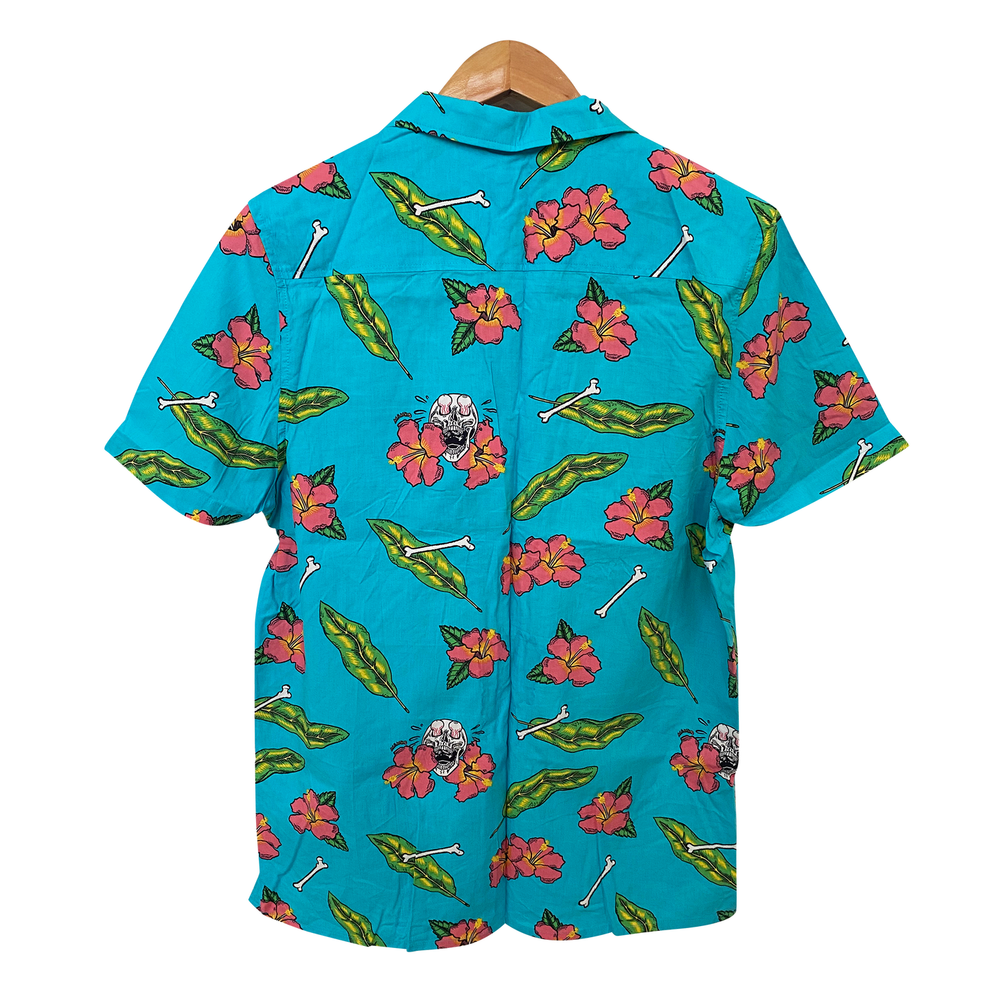Mambo Smart Arts Tropical Skull & Hibiscus Print Shirt
