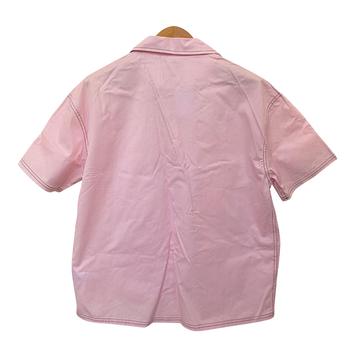 Factorie Pink Contrast Stitch Short Sleeve Shirt