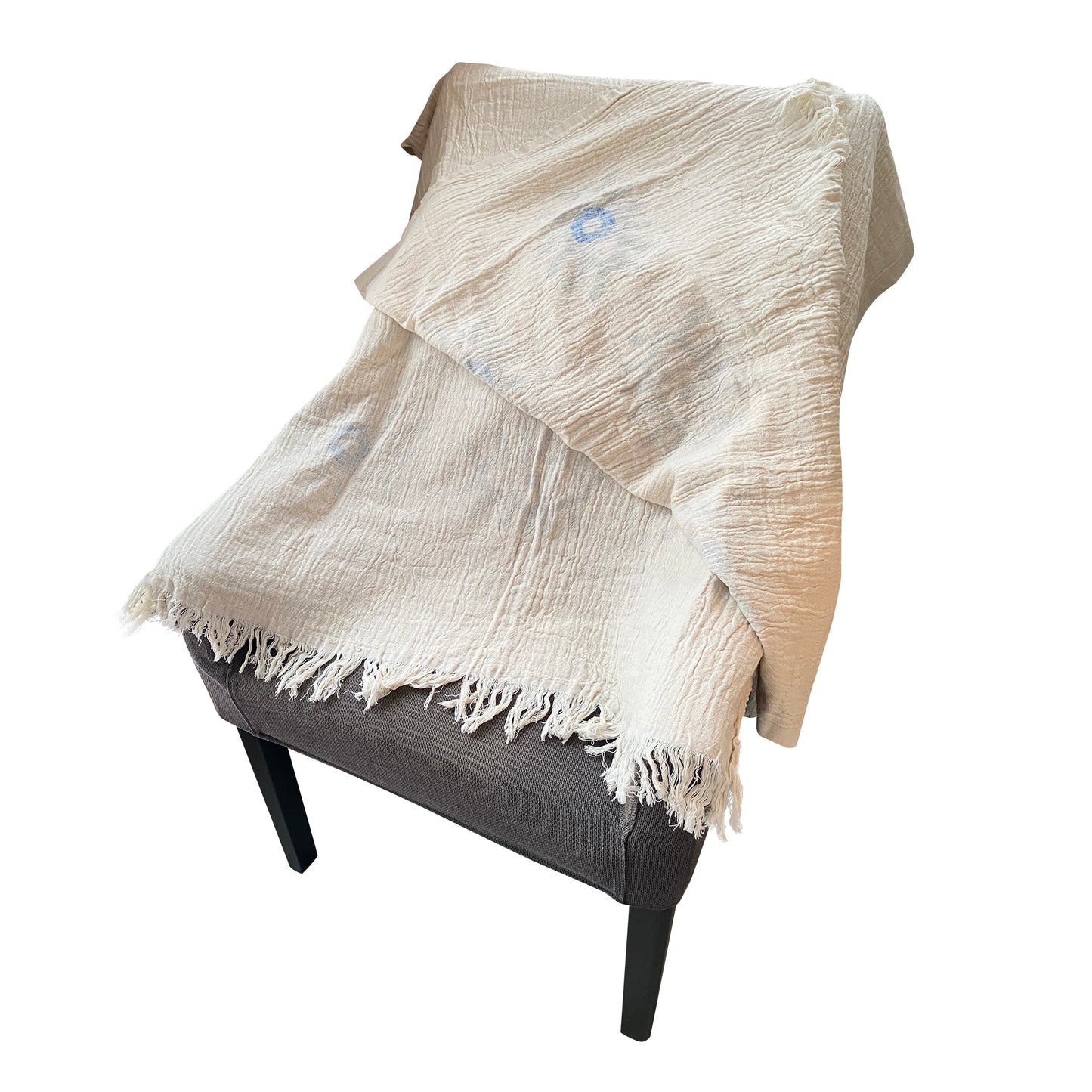 Evil Eye Embroidered Cotton Throw Blanket
