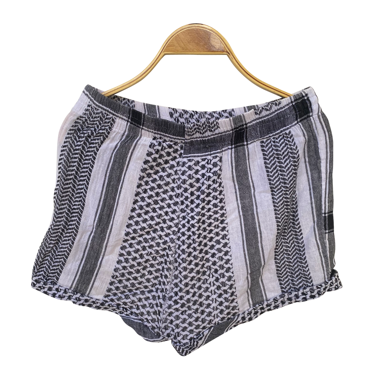 Cecilie Copenhagen Black & White Cotton Keffiyeh Shorts
