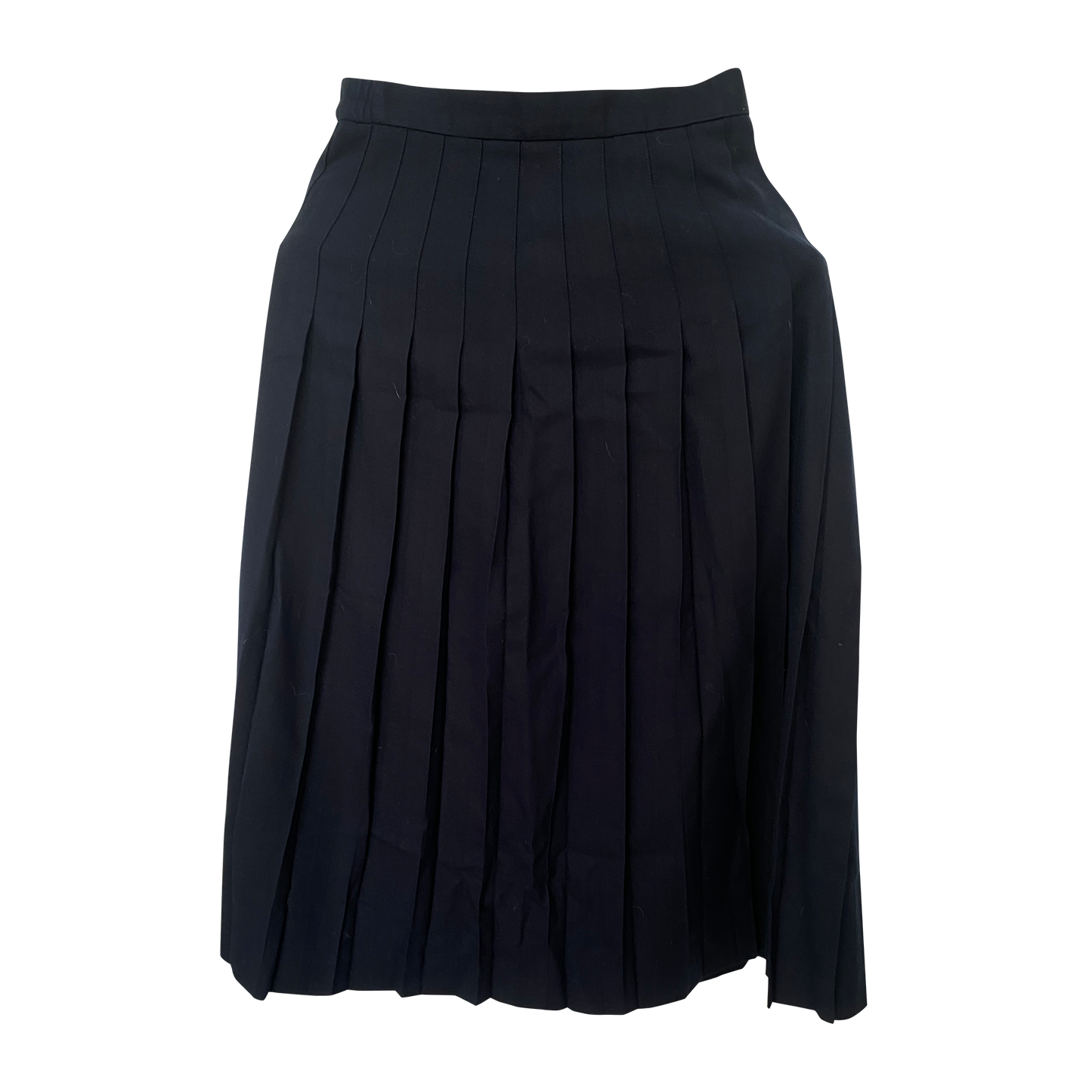 Talbots Black Wool Pleated Midi Skirt