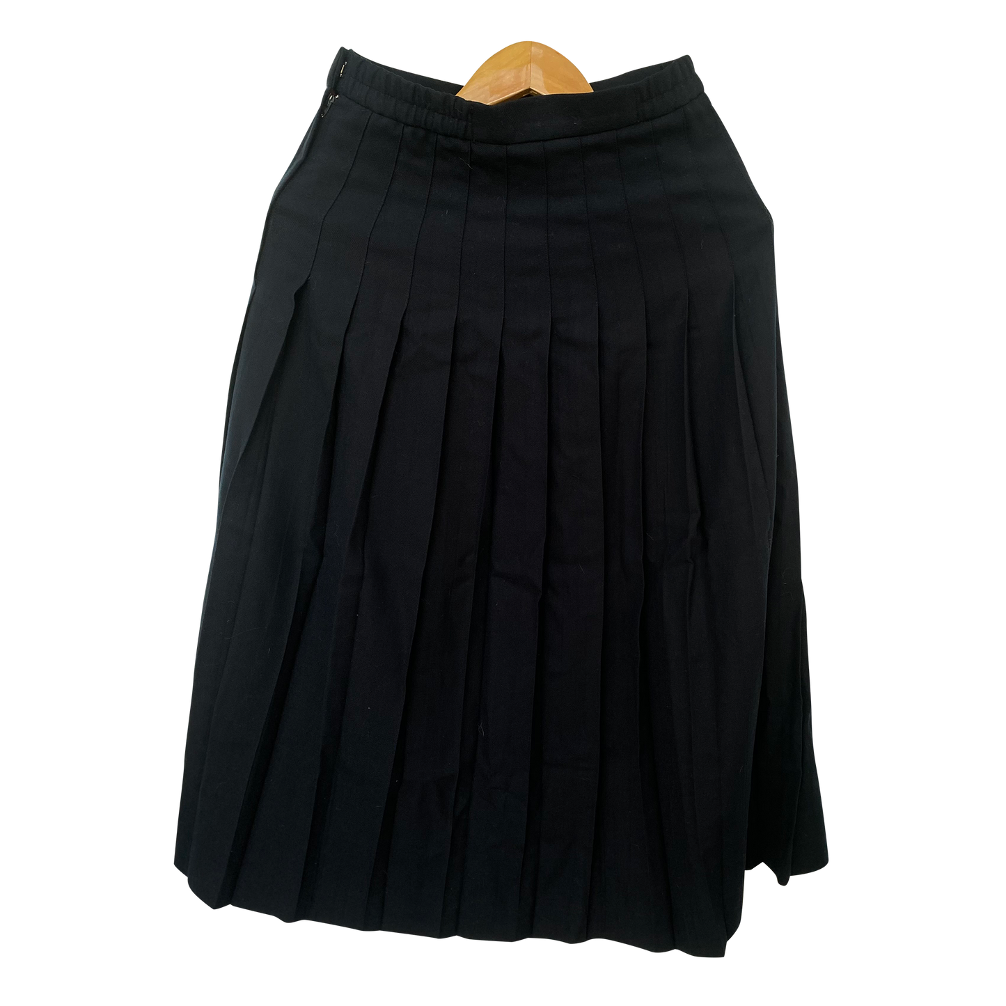 Talbots Black Wool Pleated Midi Skirt