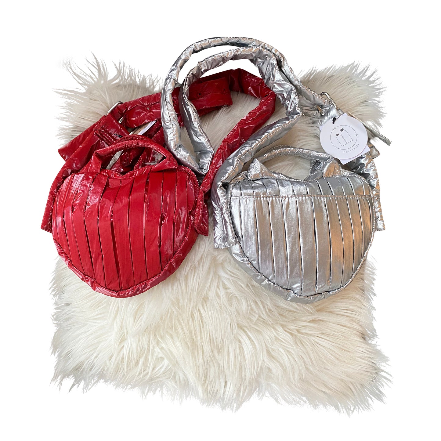 Heart-Shaped Quilted Crossbody Bag