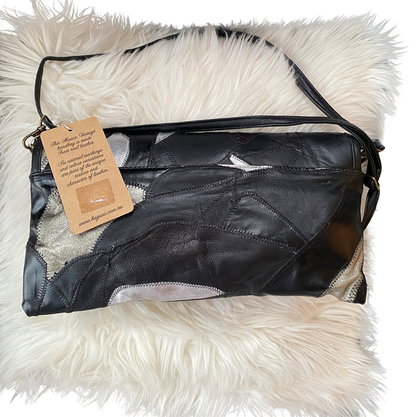 Missco Vintage Patchwork Leather Shoulder Bag