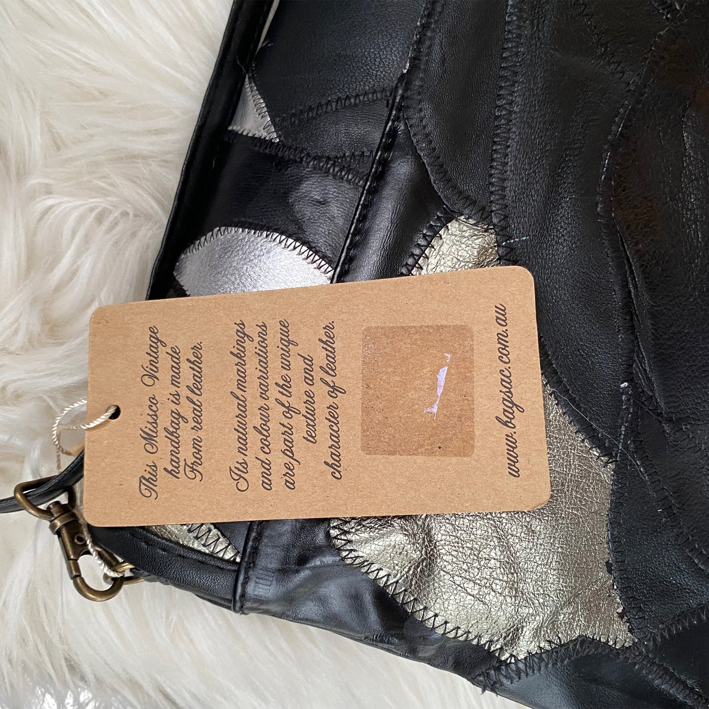 Missco Vintage Patchwork Leather Shoulder Bag
