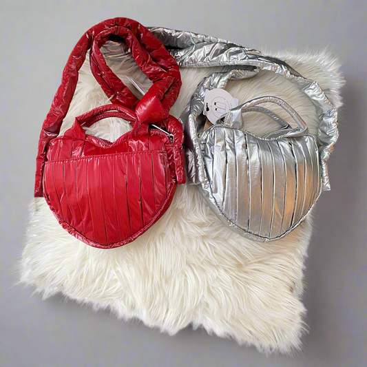 Heart-Shaped Quilted Crossbody Bag