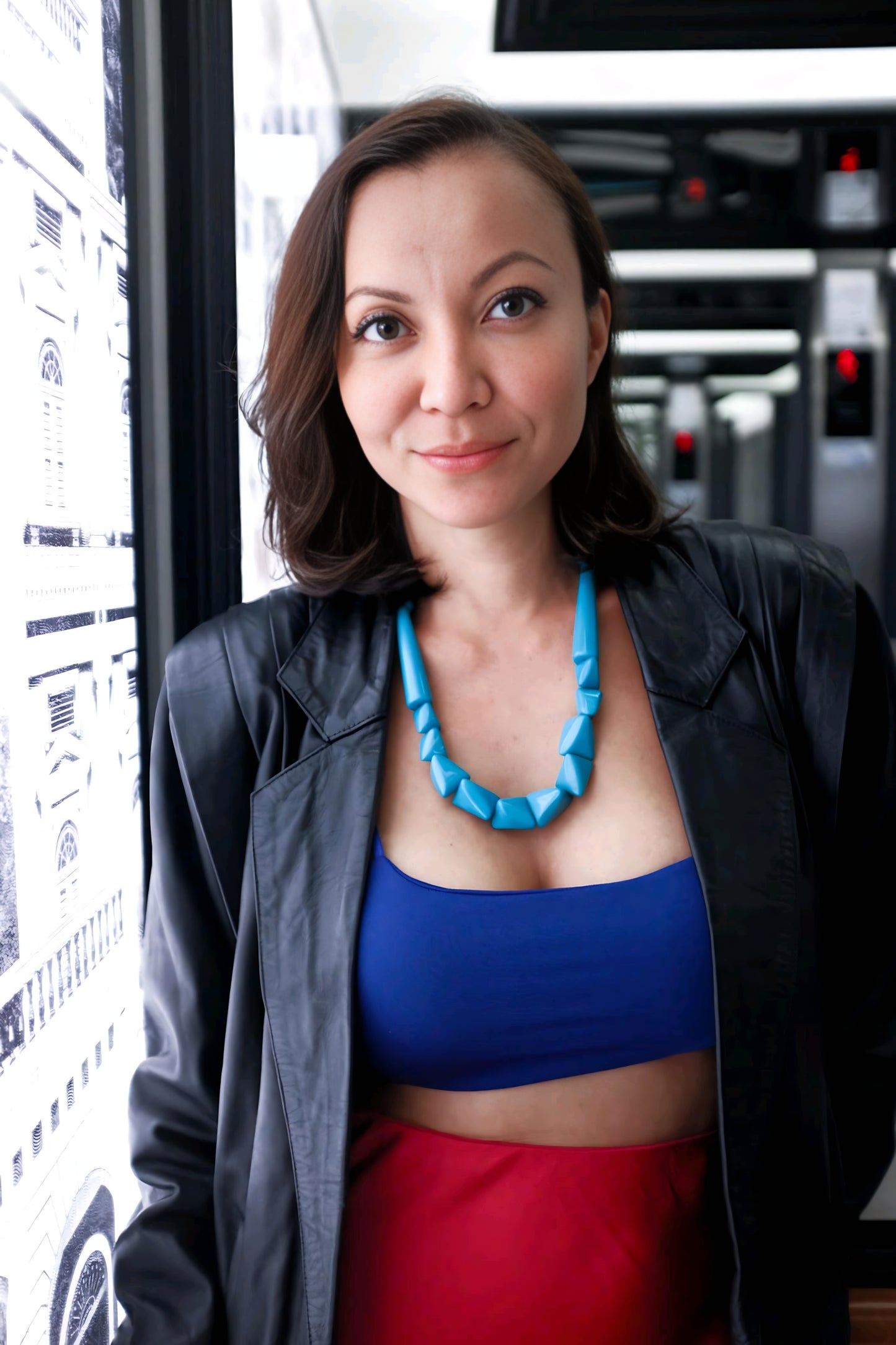 Turquoise Acrylic Necklace