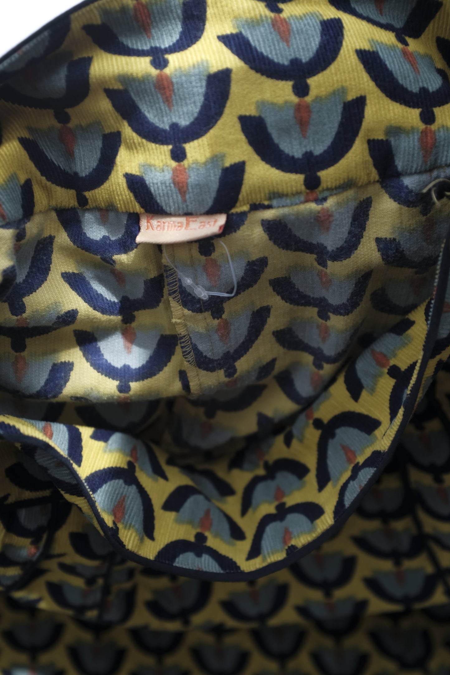 Karma East Mustard Fan Print Corduroy Skirt