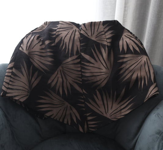 Finders Keepers Black Leaf Jacquard Mini Skorts