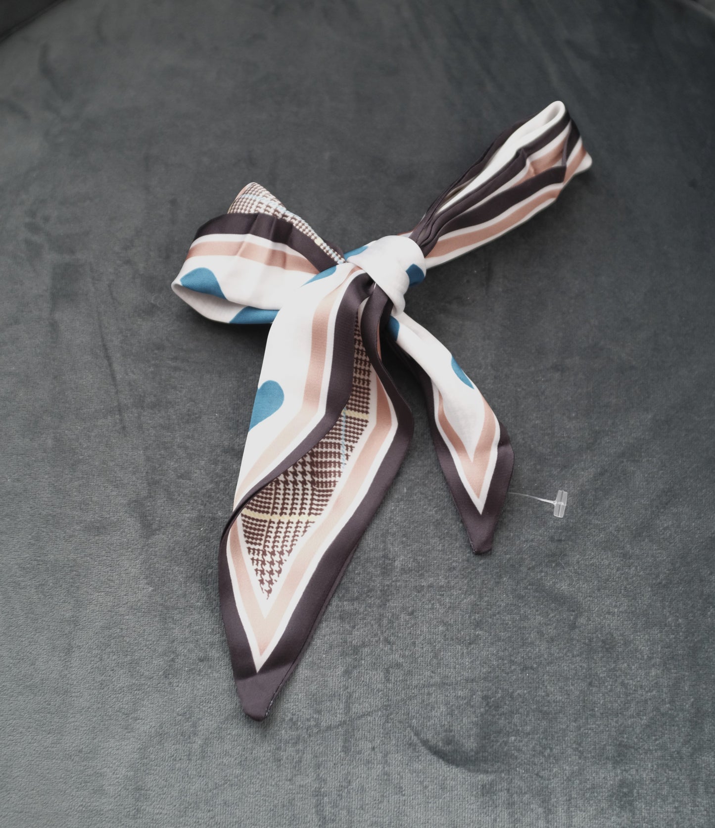 Retro Teardrop Print Silk-Touch Neck Scarf