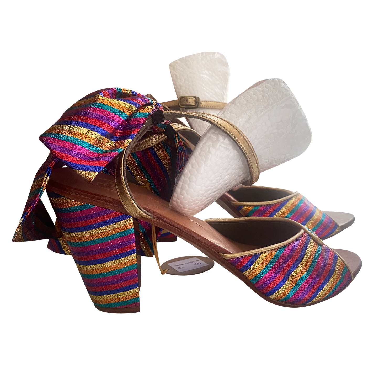 Tui Collection Candy Striped Bow-Tie Heeled Sandals