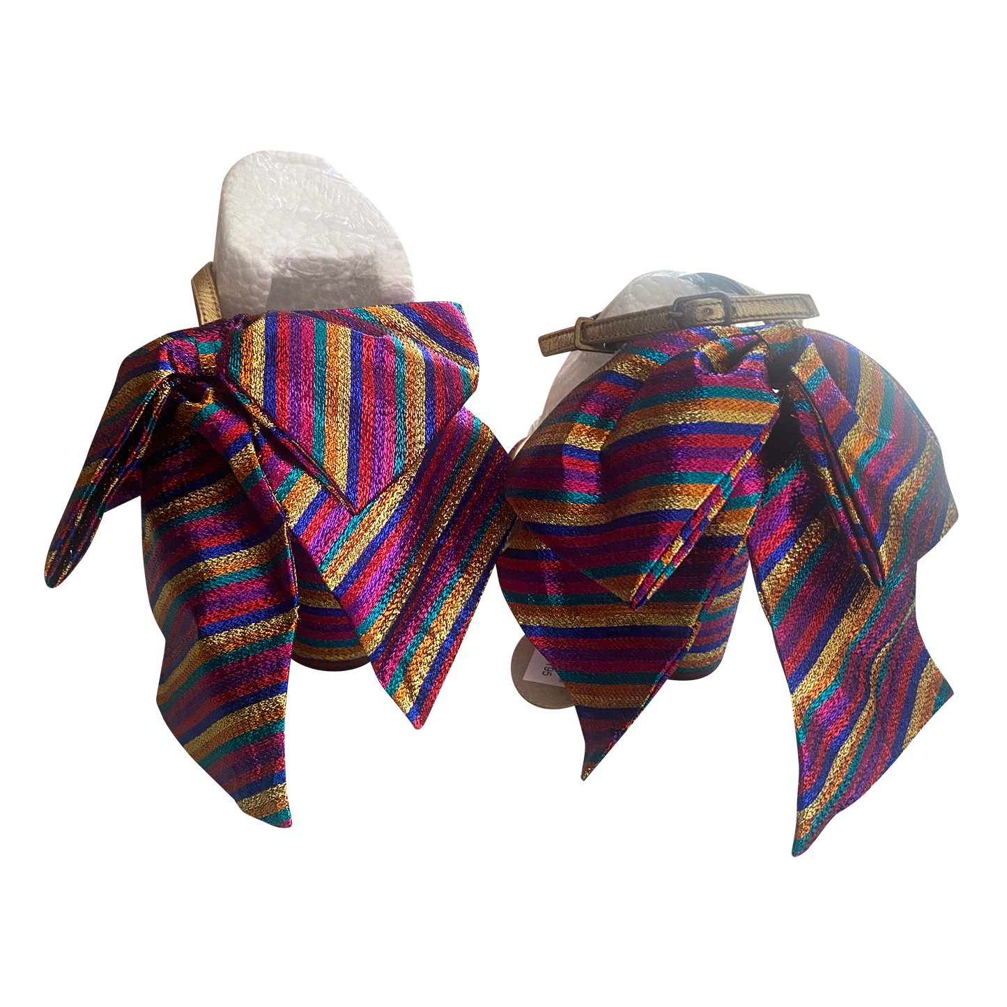 Tui Collection Candy Striped Bow-Tie Heeled Sandals