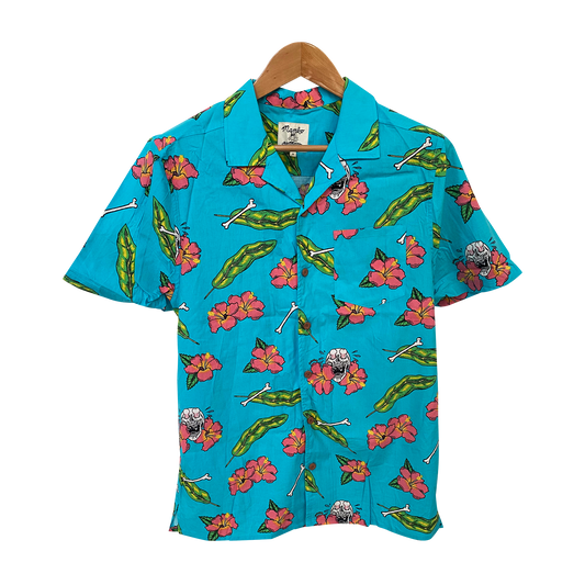 Mambo Smart Arts Tropical Skull & Hibiscus Print Shirt