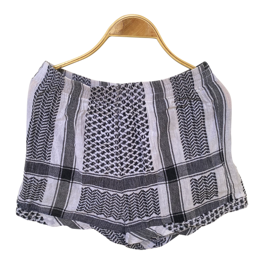 Cecilie Copenhagen Black & White Cotton Keffiyeh Shorts