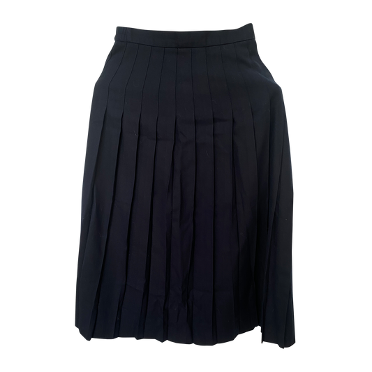 Talbots Black Wool Pleated Midi Skirt